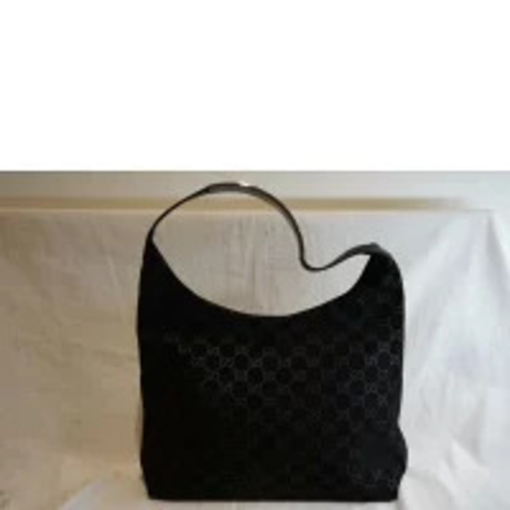 Gucci Suede Bag Hobo Black GG